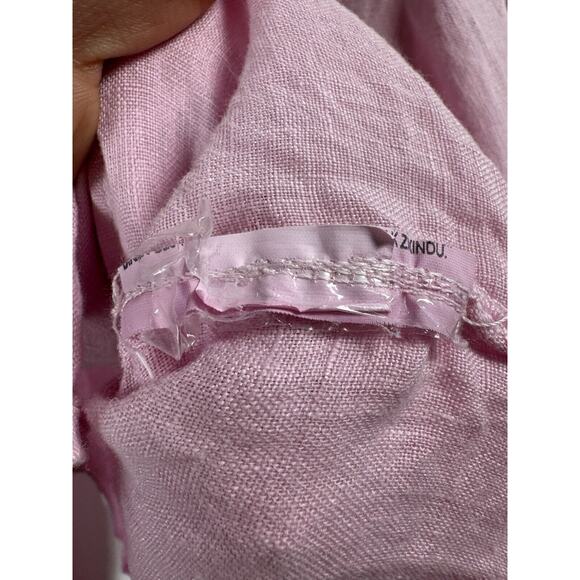 Zara Baby Pink Button Up Tie Front Crop Top Preppy Pastel Classic Valentine S - Picture 5 of 6